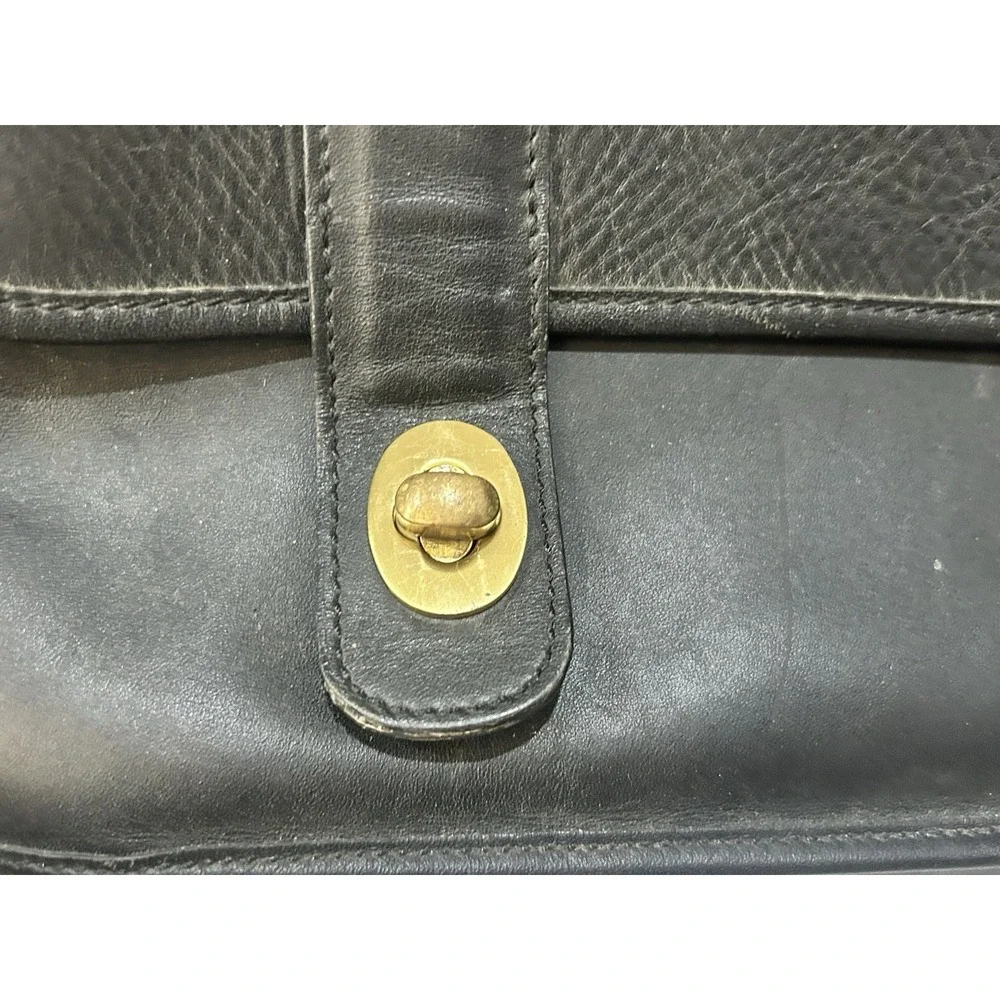Men's  Leather Briefcase - Made in Korea Crossbody Strap 15x11 VTG